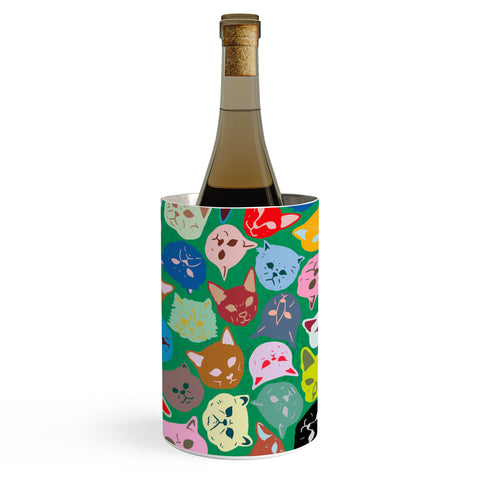 Sewzinski Cat Heads Pattern Wine Chiller