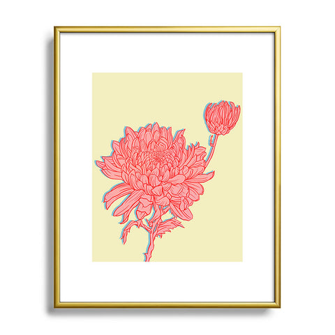 Sewzinski Chrysanthemum in Pink Metal Framed Art Print