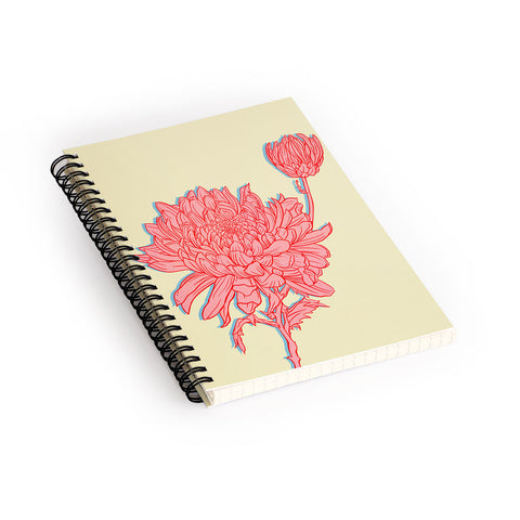 Sewzinski Chrysanthemum in Pink Spiral Notebook