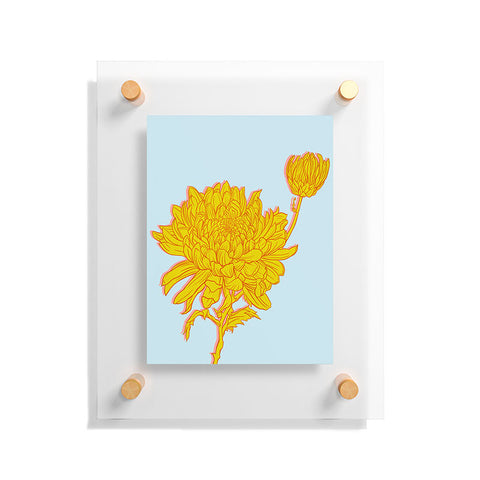 Sewzinski Chrysanthemum in Yellow Floating Acrylic Print