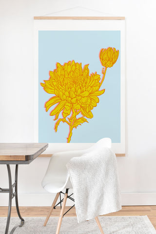 Sewzinski Chrysanthemum in Yellow Art Print And Hanger