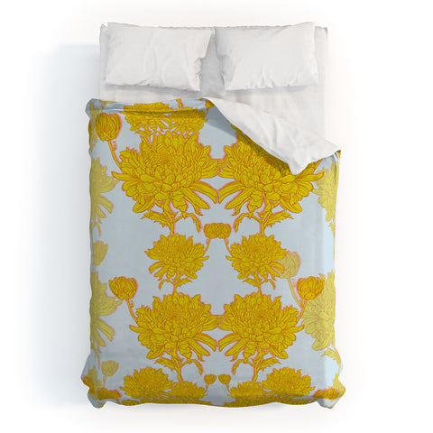 Sewzinski Chrysanthemum in Yellow Duvet Cover