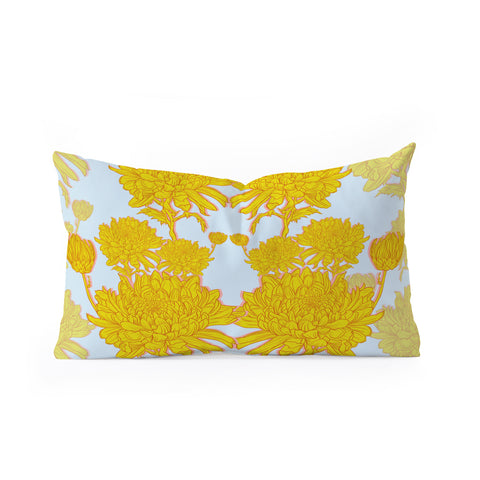 Sewzinski Chrysanthemum in Yellow Oblong Throw Pillow