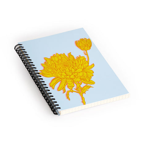 Sewzinski Chrysanthemum in Yellow Spiral Notebook