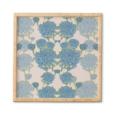 Sewzinski Chysanthemum in Blue Framed Wall Art