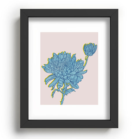 Sewzinski Chysanthemum in Blue Recessed Framing Rectangle