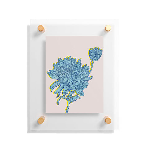 Sewzinski Chysanthemum in Blue Floating Acrylic Print