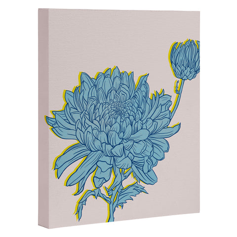 Sewzinski Chysanthemum in Blue Art Canvas
