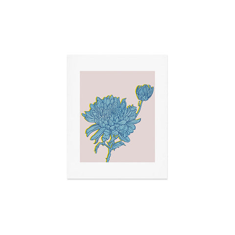 Sewzinski Chysanthemum in Blue Art Print