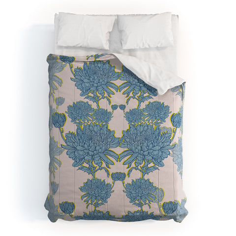 Sewzinski Chysanthemum in Blue Comforter
