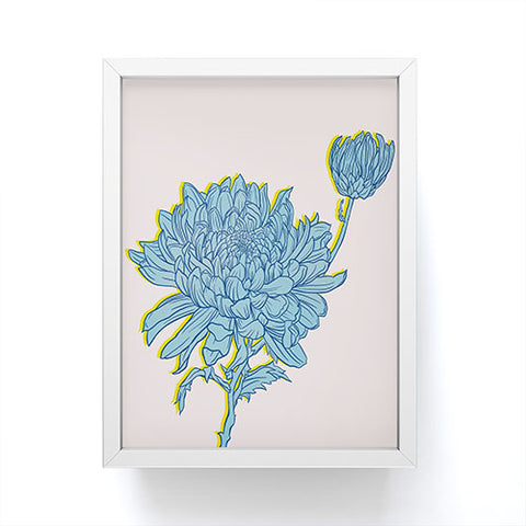 Sewzinski Chysanthemum in Blue Framed Mini Art Print