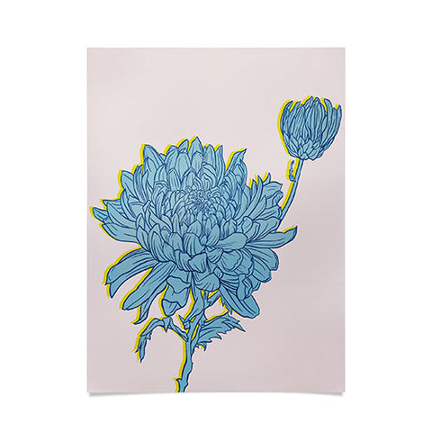 Sewzinski Chysanthemum in Blue Poster