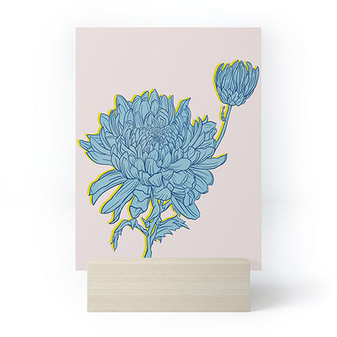 Sewzinski Chysanthemum in Blue Mini Art Print