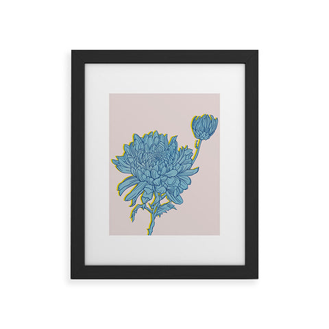Sewzinski Chysanthemum in Blue Framed Art Print