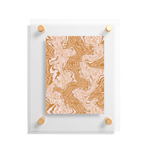 Sewzinski Coffee and Cream Swirls Floating Acrylic Print