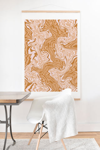 Sewzinski Coffee and Cream Swirls Art Print And Hanger