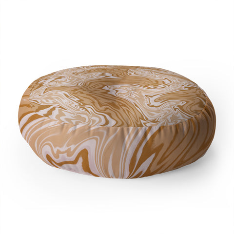 Sewzinski Coffee and Cream Swirls Floor Pillow Round