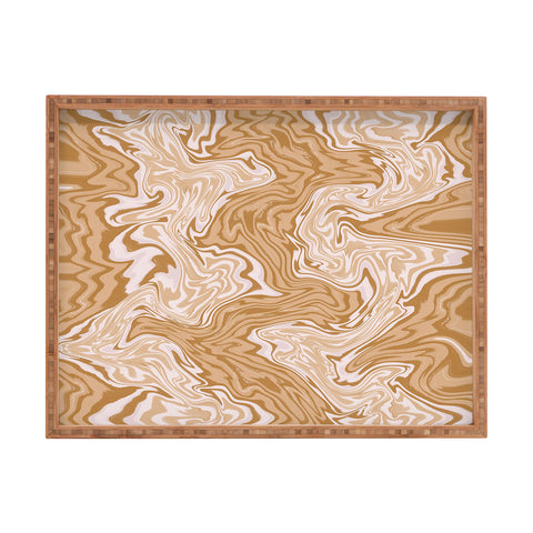 Sewzinski Coffee and Cream Swirls Rectangular Tray