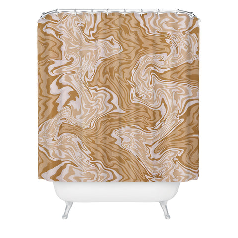 Sewzinski Coffee and Cream Swirls Shower Curtain