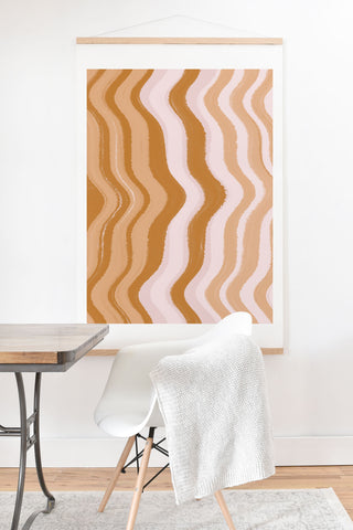 Sewzinski Coffee and Cream Waves Art Print And Hanger