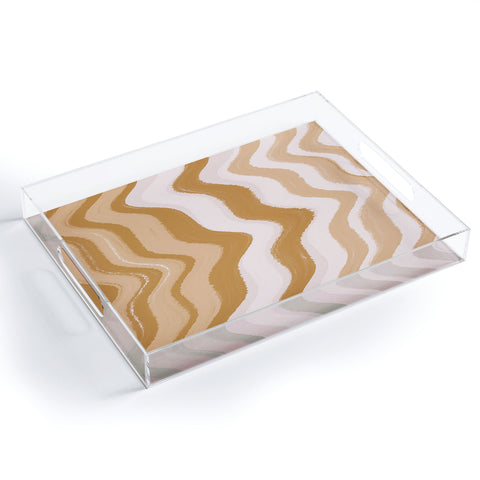 Sewzinski Coffee and Cream Waves Acrylic Tray