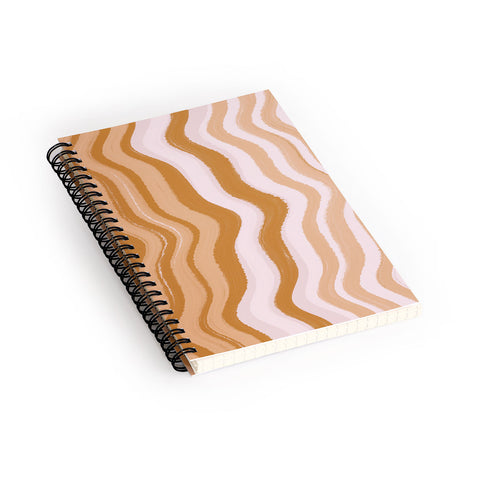 Sewzinski Coffee and Cream Waves Spiral Notebook
