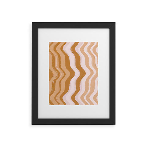 Sewzinski Coffee and Cream Waves Framed Art Print