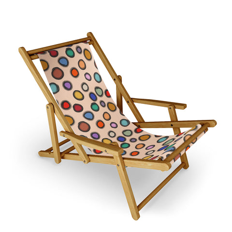 Sewzinski Colorful Dots on Apricot Sling Chair