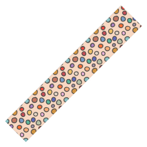 Sewzinski Colorful Dots on Apricot Table Runner