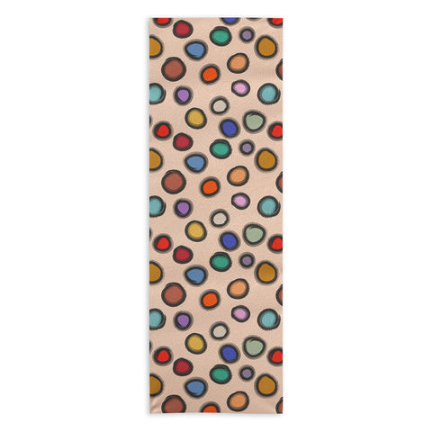 Sewzinski Colorful Dots on Apricot Yoga Towel