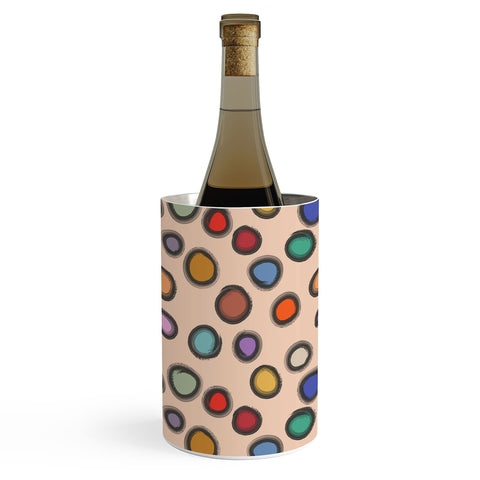 Sewzinski Colorful Dots on Apricot Wine Chiller