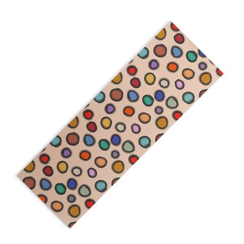 Sewzinski Colorful Dots on Apricot Yoga Mat