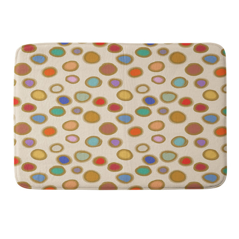Sewzinski Colorful Dots on Cream Memory Foam Bath Mat