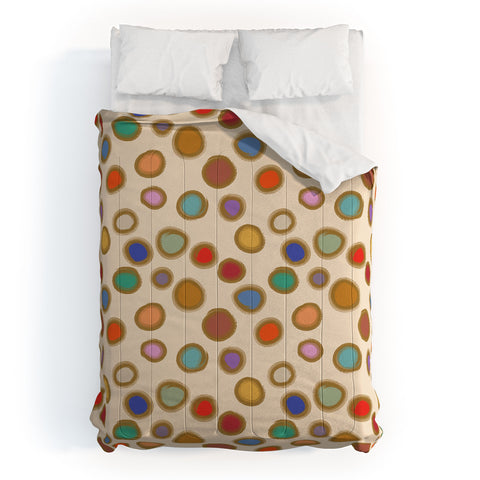 Sewzinski Colorful Dots on Cream Comforter