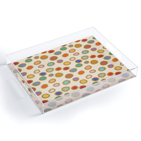 Sewzinski Colorful Dots on Cream Acrylic Tray