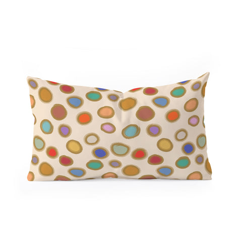 Sewzinski Colorful Dots on Cream Oblong Throw Pillow