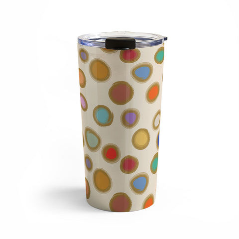 Sewzinski Colorful Dots on Cream Travel Mug