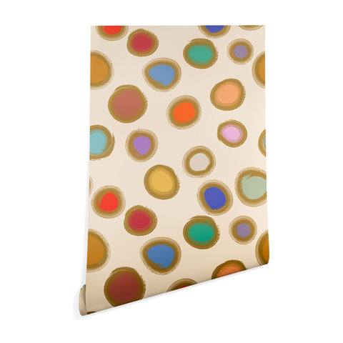 Sewzinski Colorful Dots on Cream Wallpaper