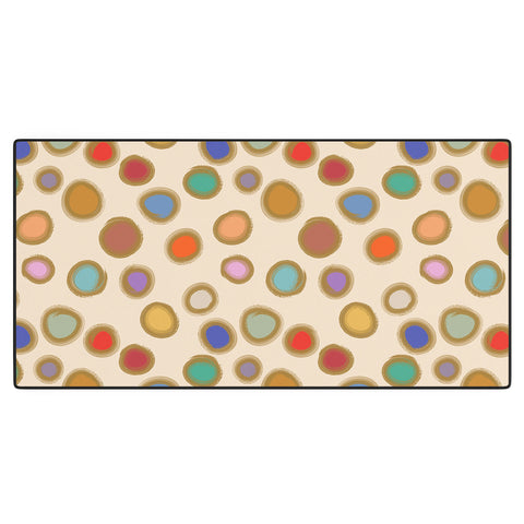 Sewzinski Colorful Dots on Cream Desk Mat