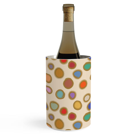 Sewzinski Colorful Dots on Cream Wine Chiller