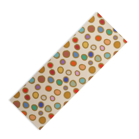 Sewzinski Colorful Dots on Cream Yoga Mat