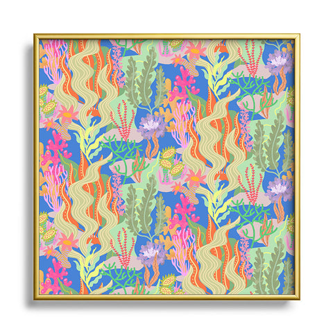 Sewzinski Coral Reef Pattern Metal Square Framed Art Print