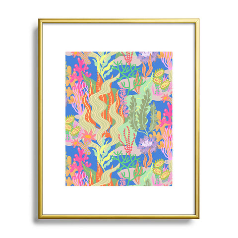 Sewzinski Coral Reef Pattern Metal Framed Art Print