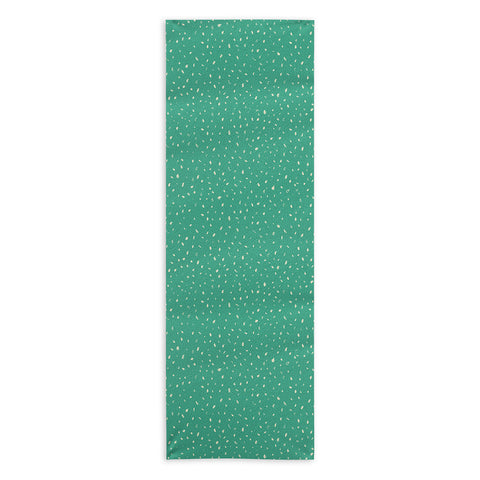 Sewzinski Cream Dots on Jungle Green Yoga Towel