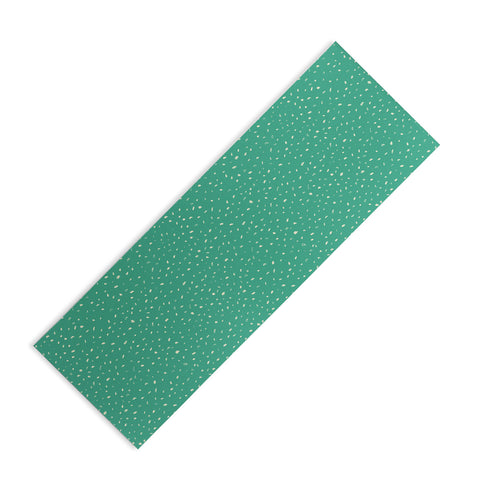 Sewzinski Cream Dots on Jungle Green Yoga Mat