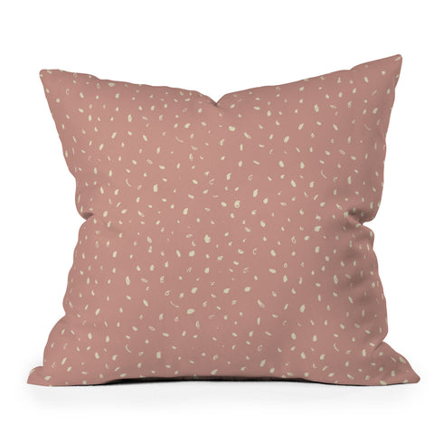 Sewzinski Cream Dots on Rose Pink Throw Pillow
