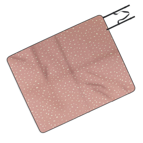 Sewzinski Cream Dots on Rose Pink Picnic Blanket