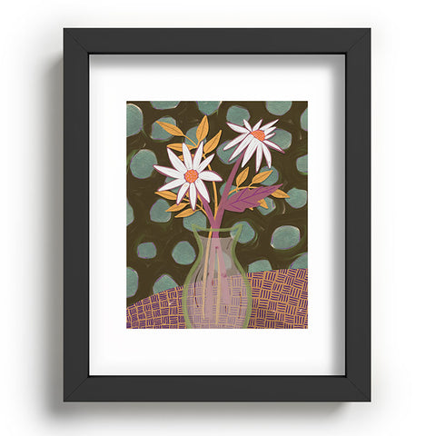 Sewzinski Daisies on Forrest Green Recessed Framing Rectangle