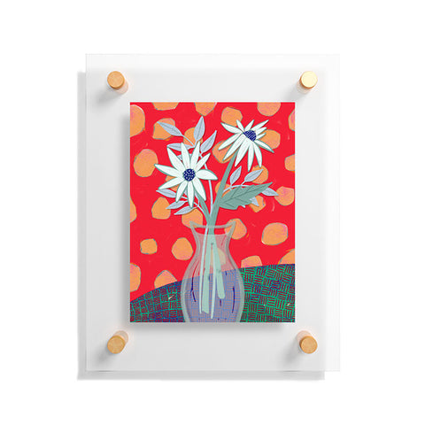 Sewzinski Daisies on Red Floating Acrylic Print