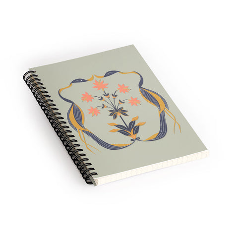 Sewzinski Dancing Cranes Spiral Notebook